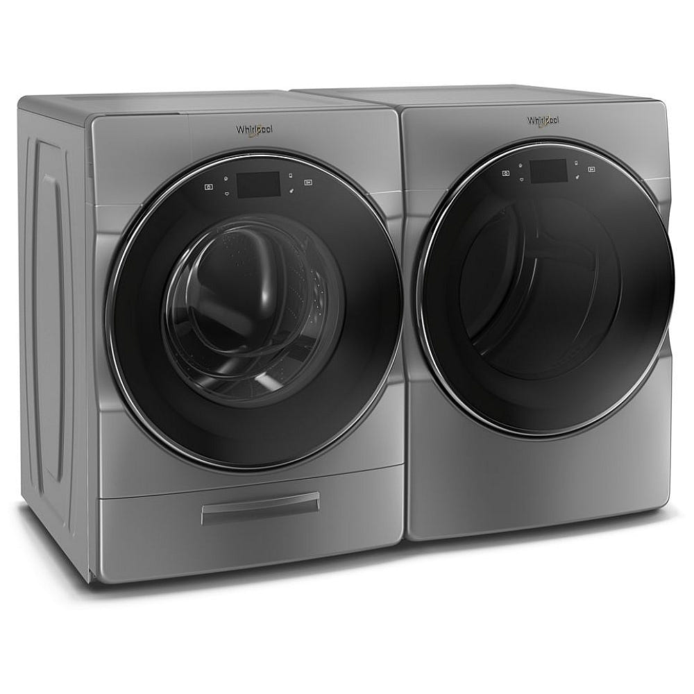 Whirlpool YWED9620HC Electric Dryer, 27 inch Width, 7.4 cu. ft. Capacity, Steam Clean, 5 Temperature Settings, Stackable, Steel Drum, Wifi Enabled, Grey colour