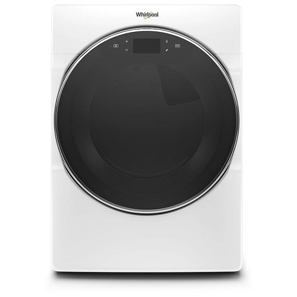 Whirlpool YWED9620HW Electric Dryer, 27 inch Width, 7.4 cu. ft. Capacity, Steam Clean, 5 Temperature Settings, Stackable, Steel Drum, Wifi Enabled, White colour