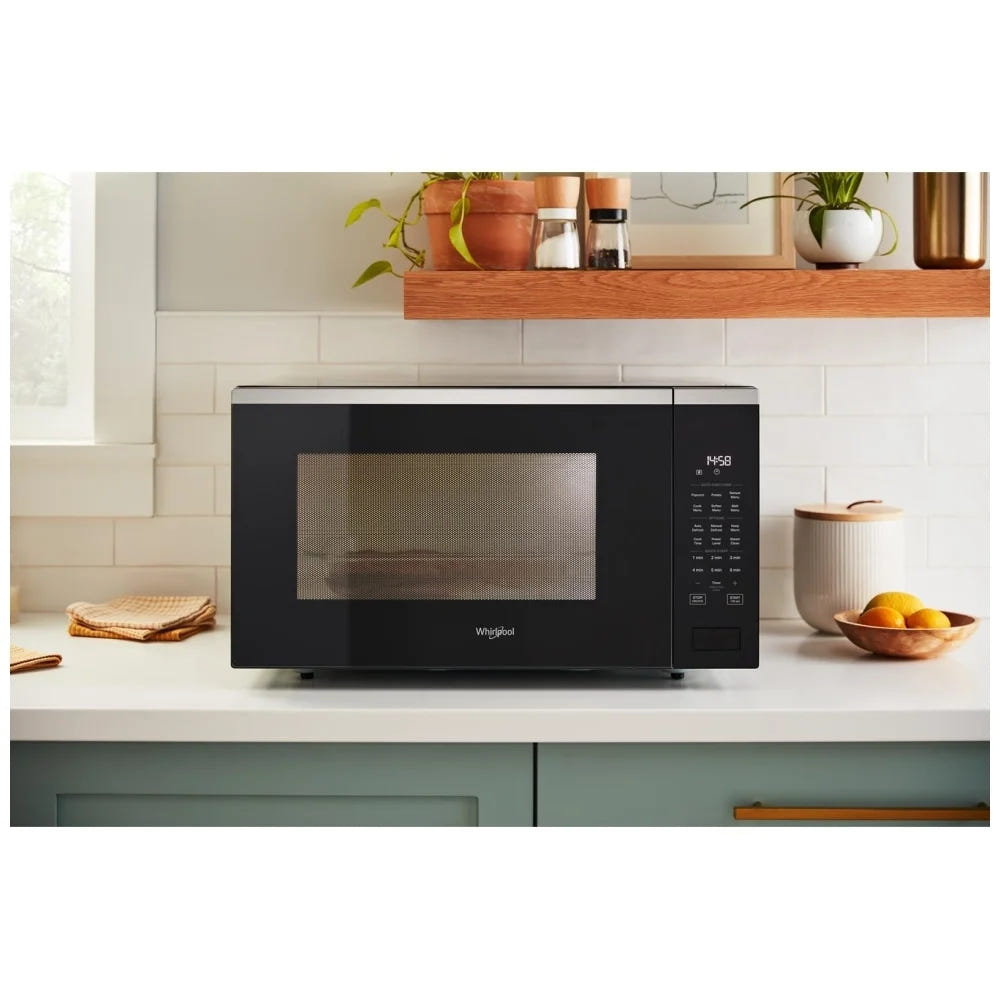 Whirlpool YWMCS7022RZ Countertop Microwave, 1.6 cu. ft. Capacity, 1,100 W Watts, 12.25 inch Height, FingerPrint Resistant Stainless Steel colour