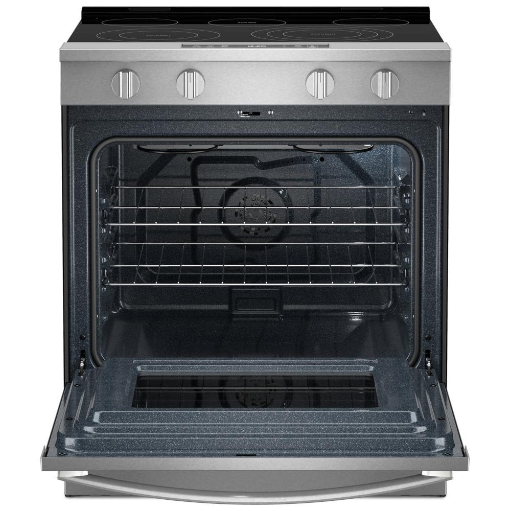 Whirlpool YWSES5030SZ Electric Range, 5.3 cu. ft. Capacity, 30 inch Exterior Width, Convection, 5 Burners, Storage Drawer, Air Fry, Steam & Self Clean, 3,000 W Highest Element, FingerPrint Resistant Stainless Steel colour, WipeClean™