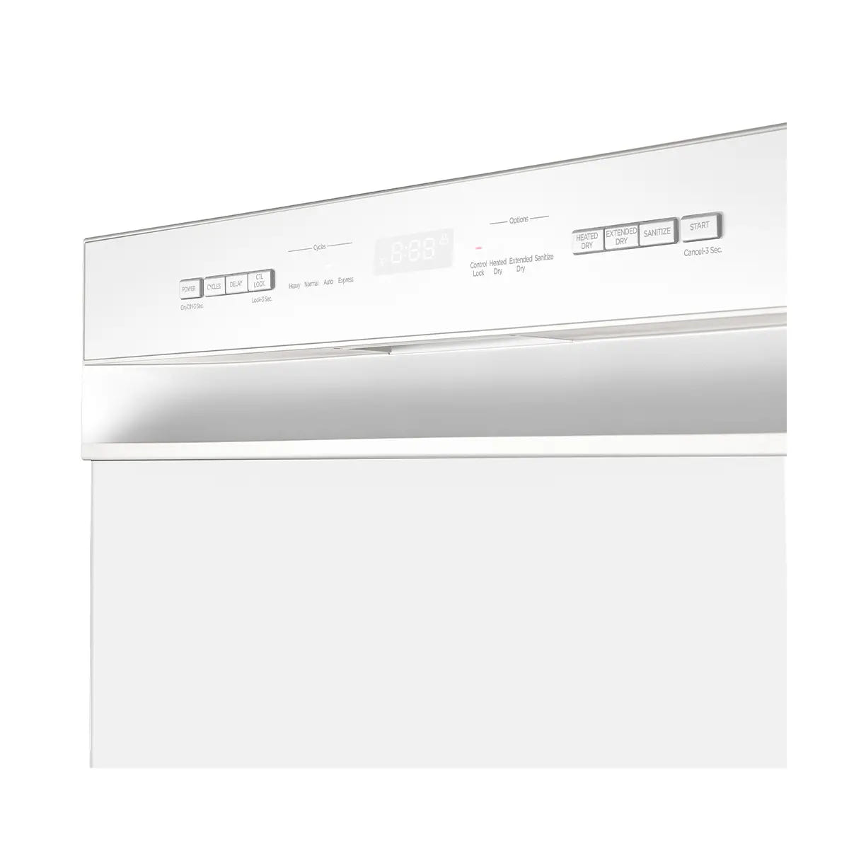 Midea MDF24P2BWW 24” Front Control Hybrid Tub Dishwasher in White