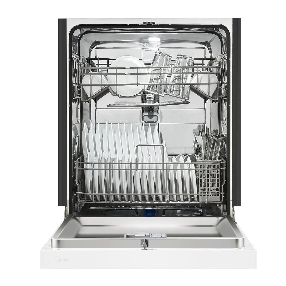 Midea MDF24P2BWW 24” Front Control Hybrid Tub Dishwasher in White