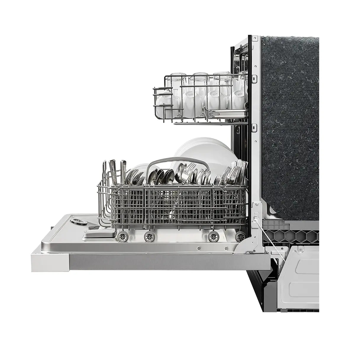 Midea MDF24P2BWW 24” Front Control Hybrid Tub Dishwasher in White