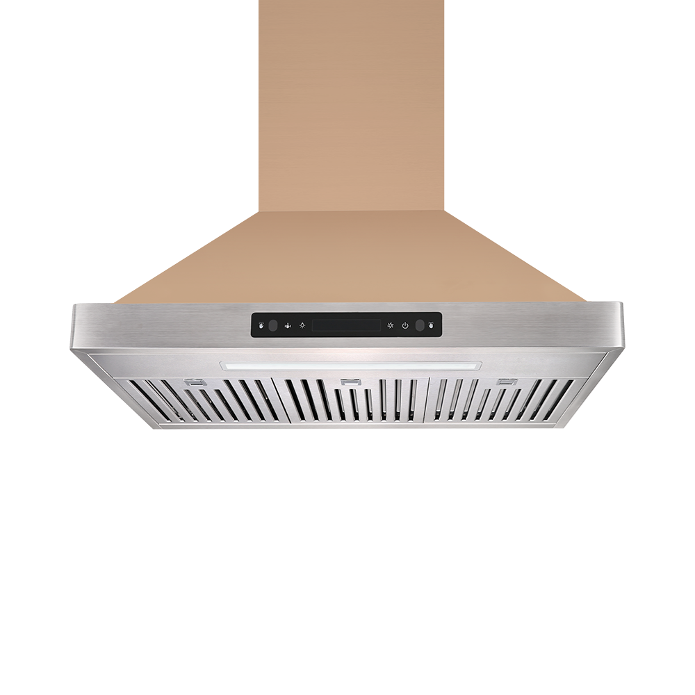 Vesta Brussels 36" Gold Stainless Steel 800 CFM Wall Mount Range Hood