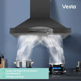 Vesta Brussels 800CFM 30'' Black Stainless Steel Wall Mount Range Hood