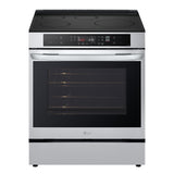 LG LSIL6332FE 6.3 cu. ft. Smart Induction Slide-in Range with Convection and Air Fry front view (light on)