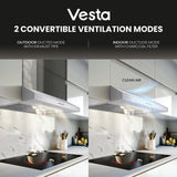 Vesta Charlotte 500 CFM Under Cabinet Range Hood in Stainless Steel