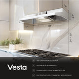 Vesta CINCINNATI 30" White Under Cabinet Range Hood