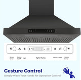 Vesta Brussels 800CFM 30'' Black Stainless Steel Wall Mount Range Hood