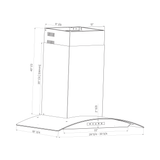 Amsterdam 800CFM 30'' Stainless Steel Wall Mount Range Hoods