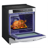 LG LSIL6332FE 6.3 cu. ft. Smart Induction Slide-in Range with Convection and Air Fry left side open view food 1