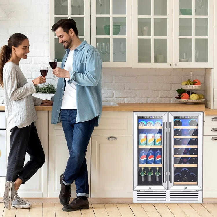 Costway 24" Dual Zone Wine and Beverage Cooler