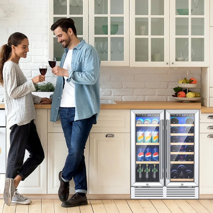 Costway 24" Dual Zone Wine and Beverage Cooler