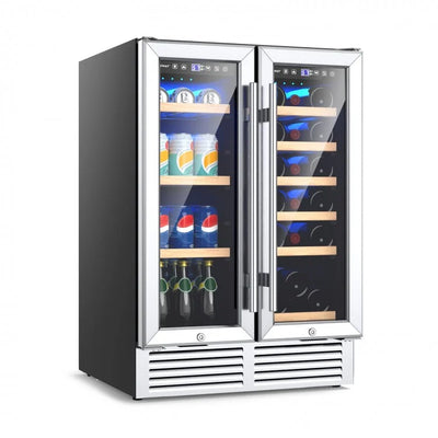 Costway 24" Dual Zone Wine and Beverage Cooler
