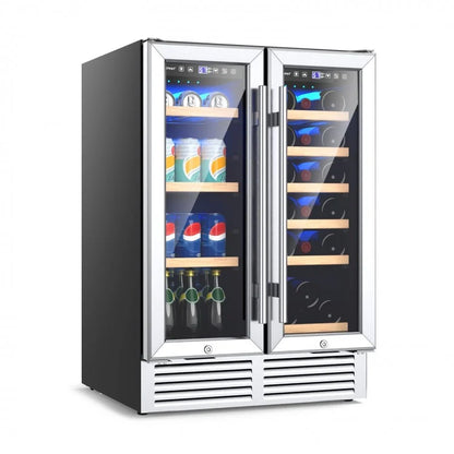 Costway 24" Dual Zone Wine and Beverage Cooler