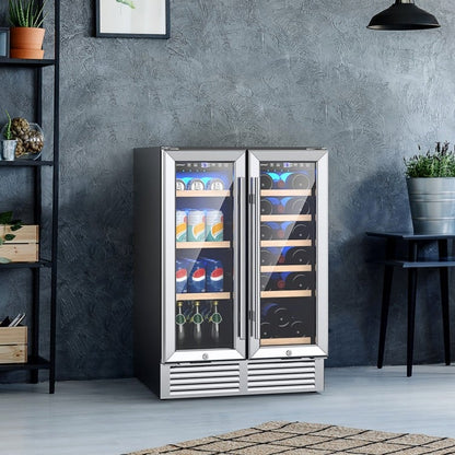 Costway 24" Dual Zone Wine and Beverage Cooler