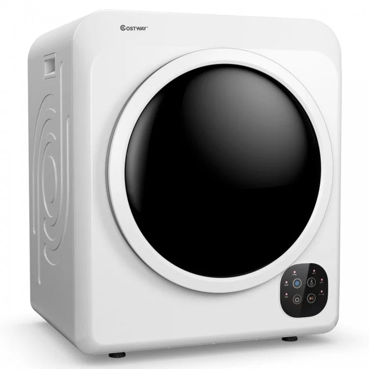 Costway 24" 1700W Electric Dryer Portable Tumble Dryer with Steel Tub
