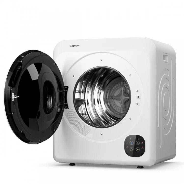 Costway 24" 1700W Electric Dryer Portable Tumble Dryer with Steel Tub