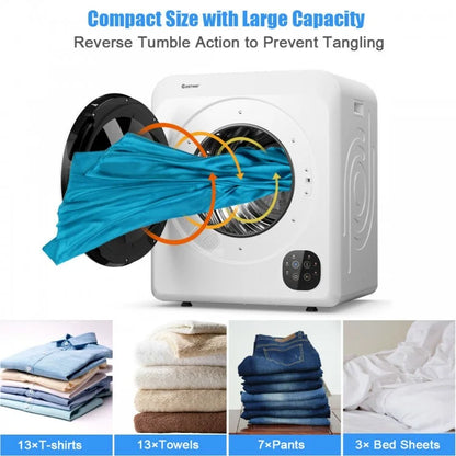 Costway 24" 1700W Electric Dryer Portable Tumble Dryer with Steel Tub
