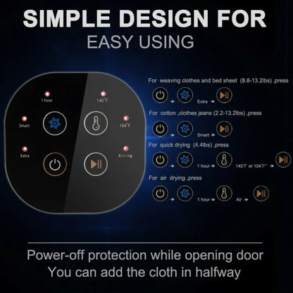 Costway 24" 1700W Electric Dryer Portable Tumble Dryer with Steel Tub