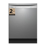 Midea MDF24P1AST Dishwasher, 24 inch Exterior Width, 52 dB Decibel Level, Full Console, Stainless Interior, 4 Wash Cycles, 14 Capacity (Place Settings), Hard Food Disposal, 2 Loading Racks, Wifi Enabled, Stainless Steel colour