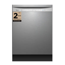 Midea MDF24P1AST Dishwasher, 24 inch Exterior Width, 52 dB Decibel Level, Full Console, Stainless Interior, 4 Wash Cycles, 14 Capacity (Place Settings), Hard Food Disposal, 2 Loading Racks, Wifi Enabled, Stainless Steel colour