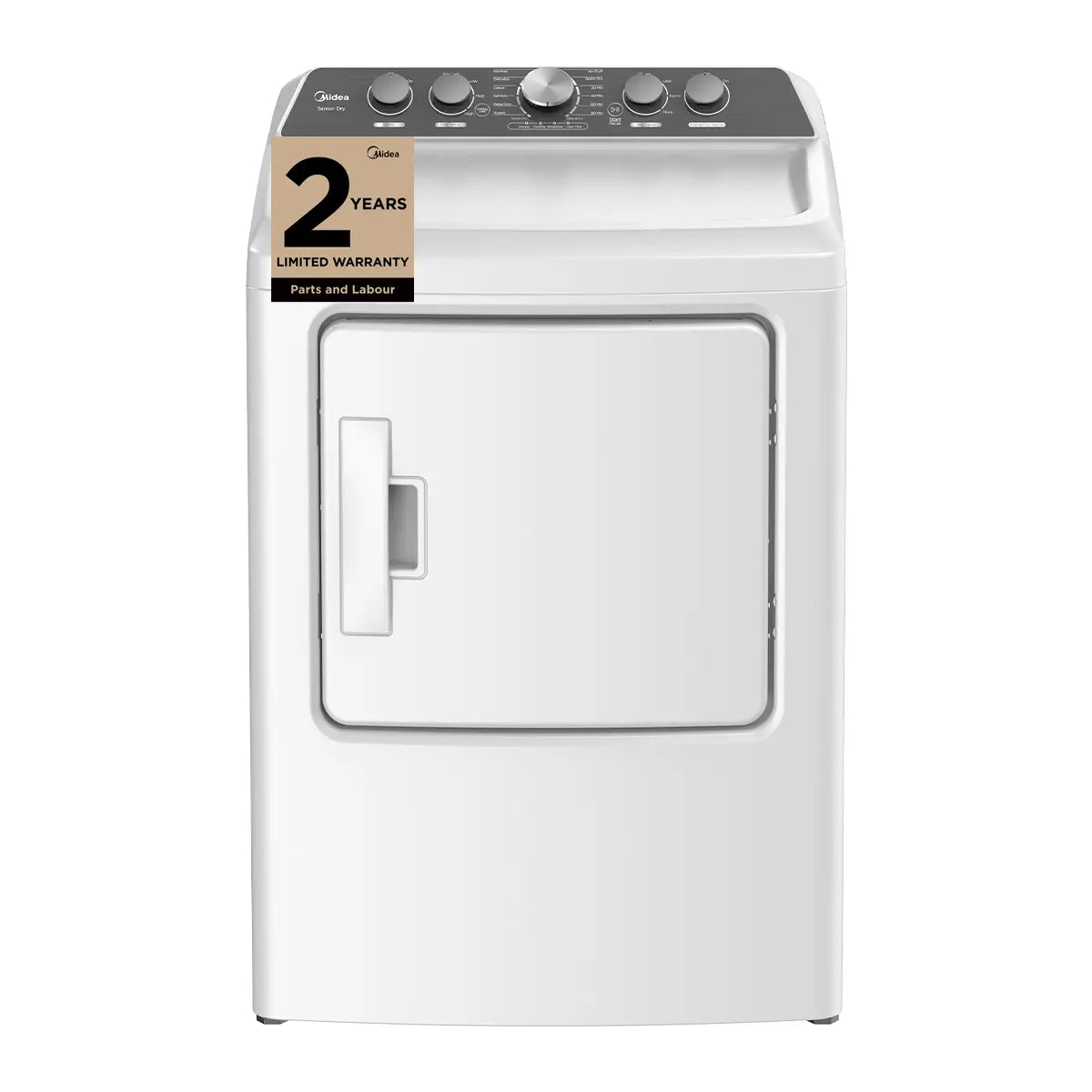 Midea MLE47C4AWW Electric Dryer, 6.7 cu. ft. Dryer Capacity, 12 Dry Cycles, 4 Temperature Settings, Vented, White colour