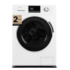 Midea MLH27N5AWWC Front Load Washer, 24 inch Width, 3.1 cu. ft. Washer Capacity, 1,300 RPM Washer Spin Speed, 16 Wash Cycles, 5 Temperature Settings, Water Heater, ENERGY STAR Certified, White colour