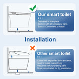 R&T E16 Tankless Smart Bidet Toilet Auto Dual Flush 1.1/1.6-GPF with Remote Control