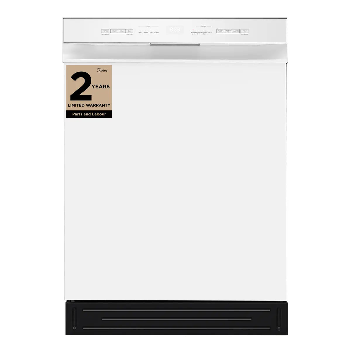Midea MDF24P2BWW 24” Front Control Hybrid Tub Dishwasher in White