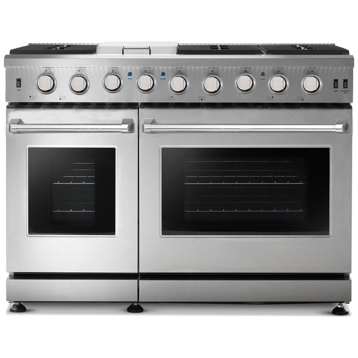Alberta 48'' Stainless Steel Professional Freestanding Full Gas Range