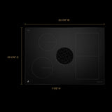 JennAir JIDT730SBL Induction Cooktop, 30 inch Exterior Width, 4 Burners, Downdraft, 3,000 W Highest Element, Black colour