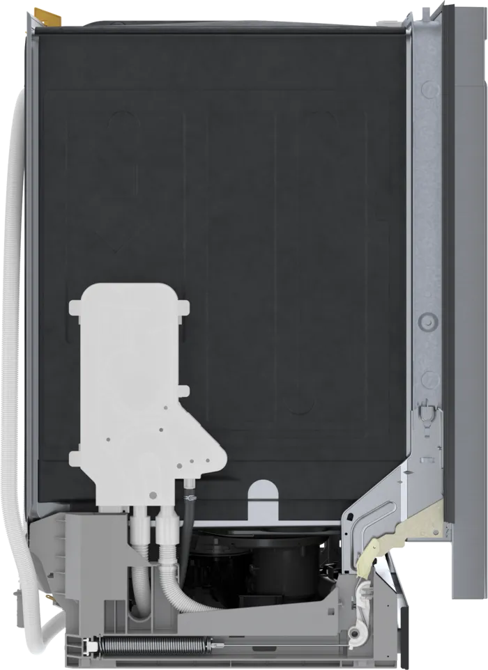 博世 SHE41CM5N 洗碗机，24 英寸外部宽度，48 dB 分贝级别，全控制台，不锈钢（内部），8 种洗涤程序，12 种容量（餐具），支持 Wifi，不锈钢色