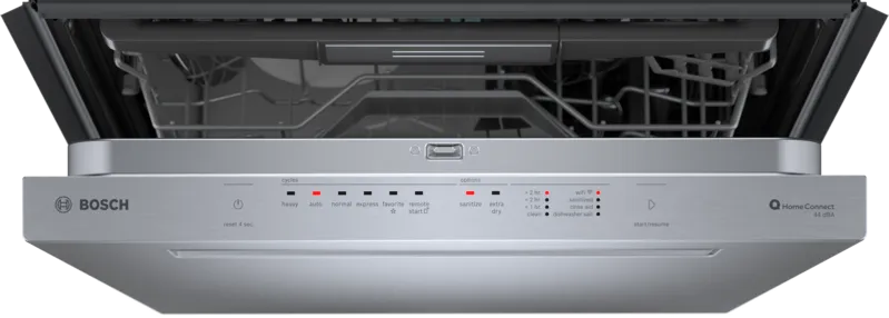 博世 500 系列 SHP65CC5UC 洗碗机，24 英寸外部宽度，44 dB 分贝级别，完全集成，不锈钢（内部），5 种洗涤程序，15 种容量（餐具），不锈钢颜色