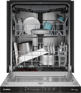 Bosch 500 Series SHP55DM5N Dishwasher, 24 inch Exterior Width, 46 dB Decibel Level, Fully Integrated, Stainless Interior, 5 Wash Cycles, 16 Capacity (Place Settings), 3 Loading Racks, Wifi Enabled, Stainless Steel colour