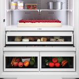 Bosch Benchmark Series B36BT130NS French Door Refrigerator, 36 inch Width, 20.1 cu. ft. Capacity, Counter Depth, Water Dispenser (Interior), Ice Dispenser (Freezer Located), ENERGY STAR Certified, Stainless Steel colour