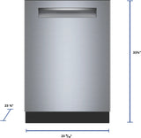 Bosch 500 Series SHP55DM5N Dishwasher, 24 inch Exterior Width, 46 dB Decibel Level, Fully Integrated, Stainless Interior, 5 Wash Cycles, 16 Capacity (Place Settings), 3 Loading Racks, Wifi Enabled, Stainless Steel colour