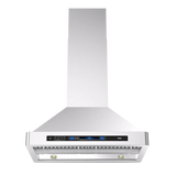 Vesta BRATISLAVA Stainless Steel 36" Island Range Hood front view (low angle)