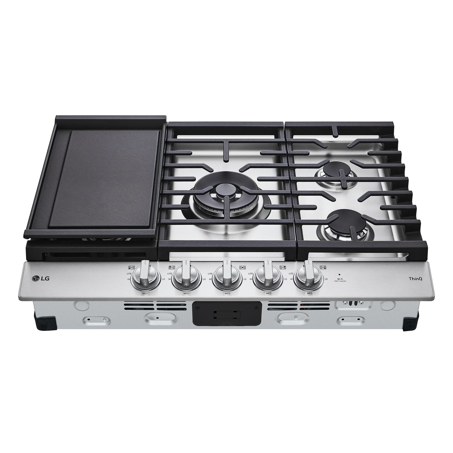 30” Smart Gas Cooktop with UltraHeat™ 22K BTU Dual Burner and LED Knobs CBGJ3027S