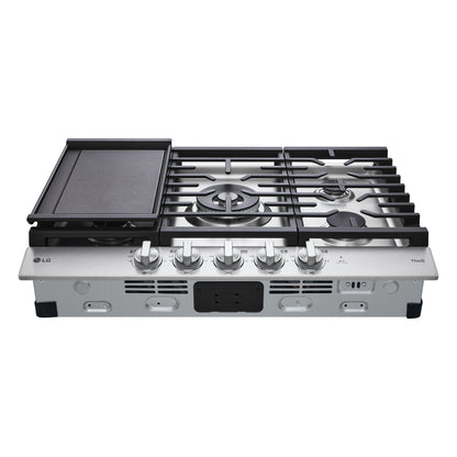 30” Smart Gas Cooktop with UltraHeat™ 22K BTU Dual Burner and LED Knobs CBGJ3027S