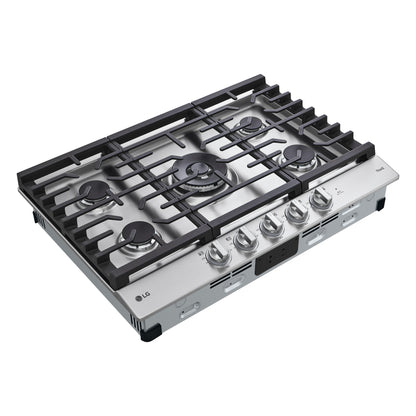 30” Smart Gas Cooktop with UltraHeat™ 22K BTU Dual Burner and LED Knobs CBGJ3027S