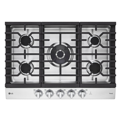 30” Smart Gas Cooktop with UltraHeat™ 22K BTU Dual Burner and LED Knobs CBGJ3027S
