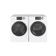 GE Compact Washer & Electric Dryer Bundle on a countertop