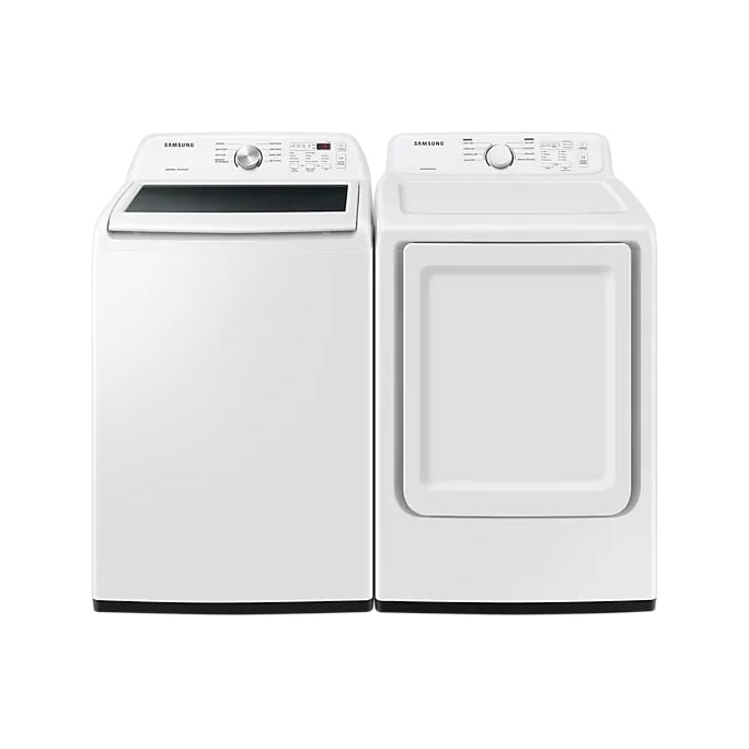 Samsung Top Load Washer & Electric Dryer Set WA44A3205AW & DVE45T3200W