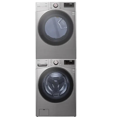 LG 洗衣机 WM3850HVA 和电动烘干机 DLEX3850V 及堆叠套件 KSTK4