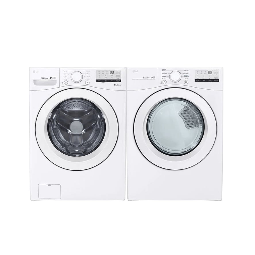 LG Washer WM3400CW & Electric Dryer DLE3400W & Stacking Kit KSTK4