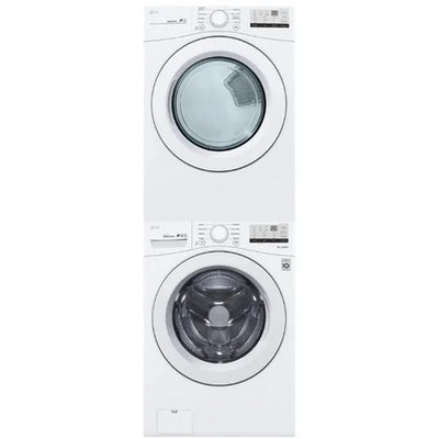 LG Washer WM3400CW & Electric Dryer DLE3400W & Stacking Kit KSTK4