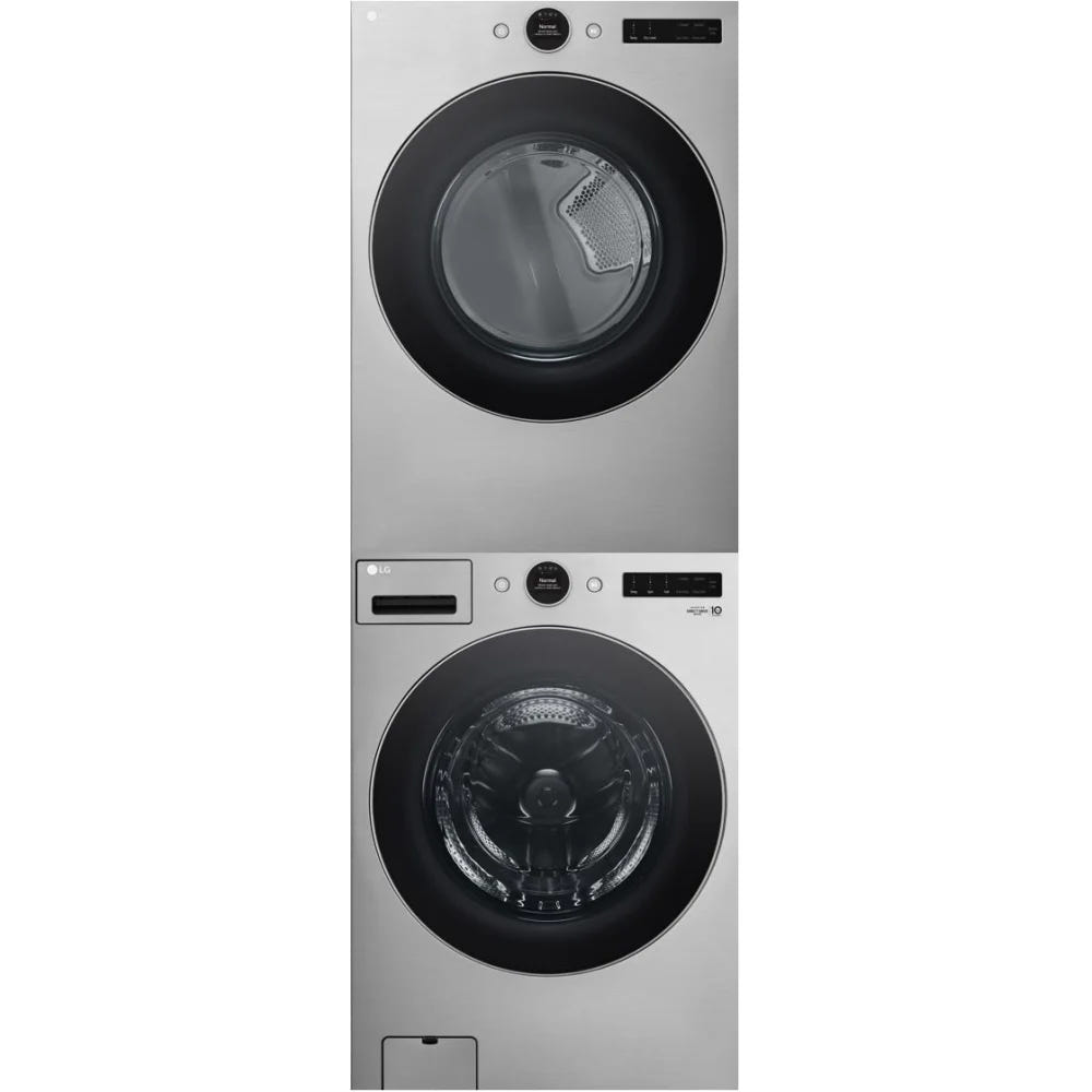 LG Washer WM5500HVA & Gas Dryer DLGX5501V & Stacking Kit KSTK4