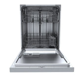 Midea MDF24P1AST Dishwasher, 24 inch Exterior Width, 52 dB Decibel Level, Full Console, Stainless Interior, 4 Wash Cycles, 14 Capacity (Place Settings), Hard Food Disposal, 2 Loading Racks, Wifi Enabled, Stainless Steel colour