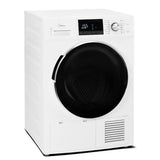 Midea MLE27N5AWWC Electric Dryer, 4.4 cu. ft. Dryer Capacity, 16 Dry Cycles, 4 Temperature Settings, Ventless - Heat Pump, Stackable, White colour